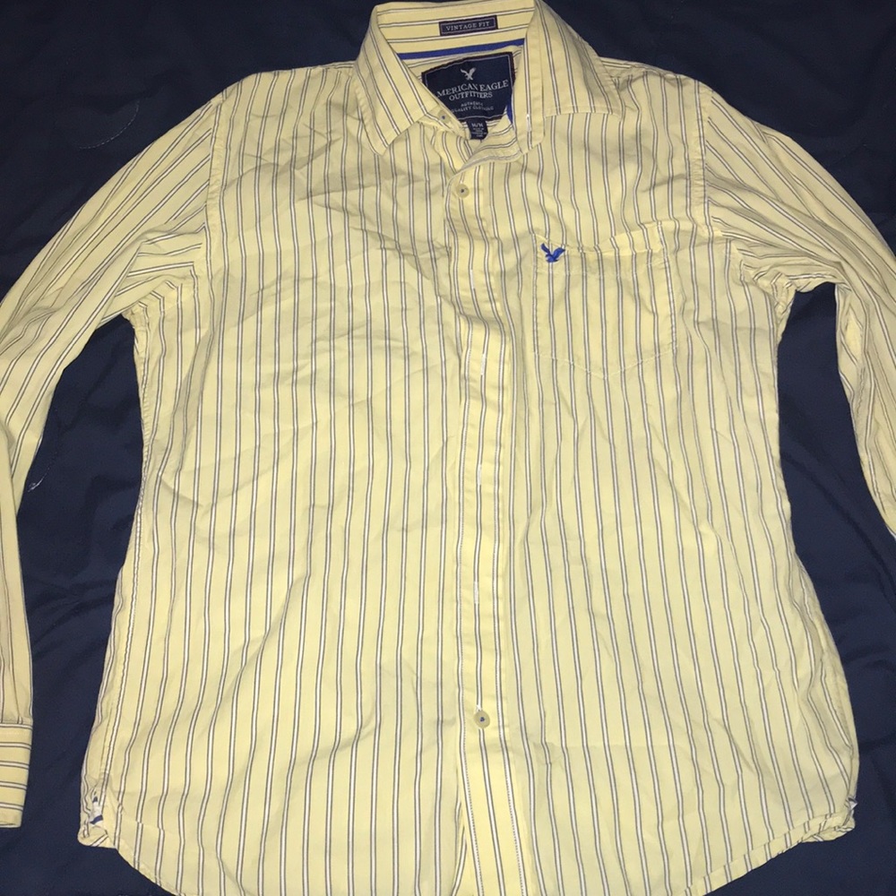 Yellow American Eagle Button Down Shirt
